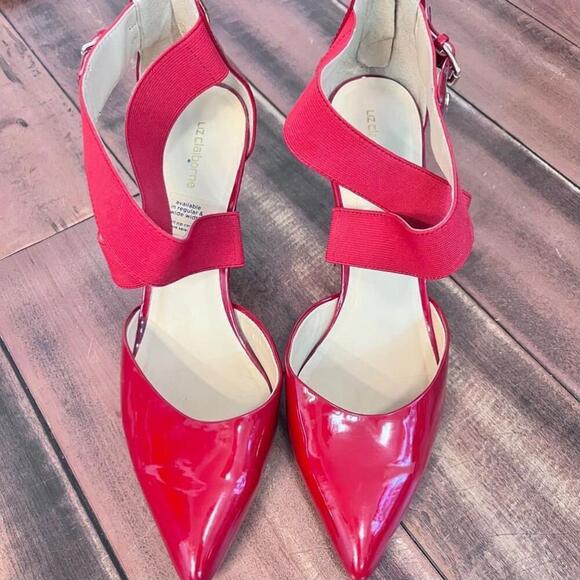 Liz Claiborne Red Patent Leather Heels Size 10M - Picture 5 of 10
